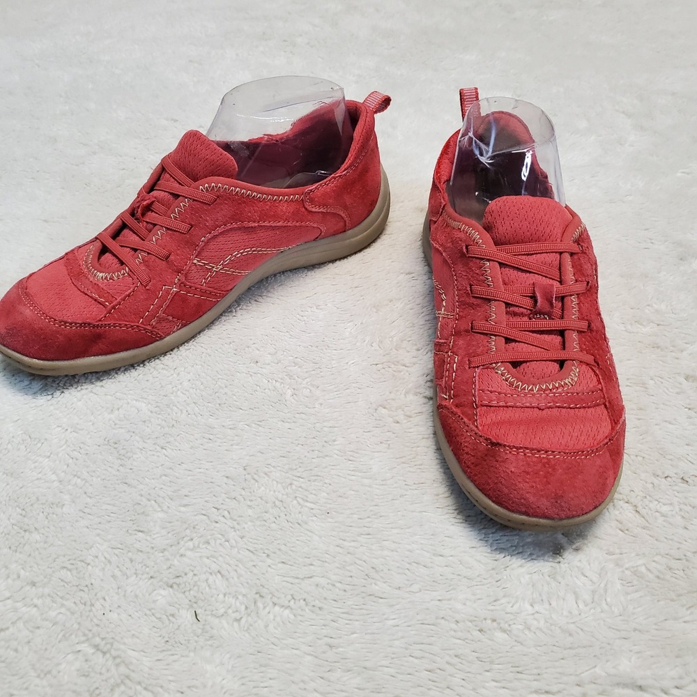 Earth Spirit Pink Coral Suede Leather Sneaker Shoes 7.5 Boho Casual Cottagecore - Picture 2 of 7